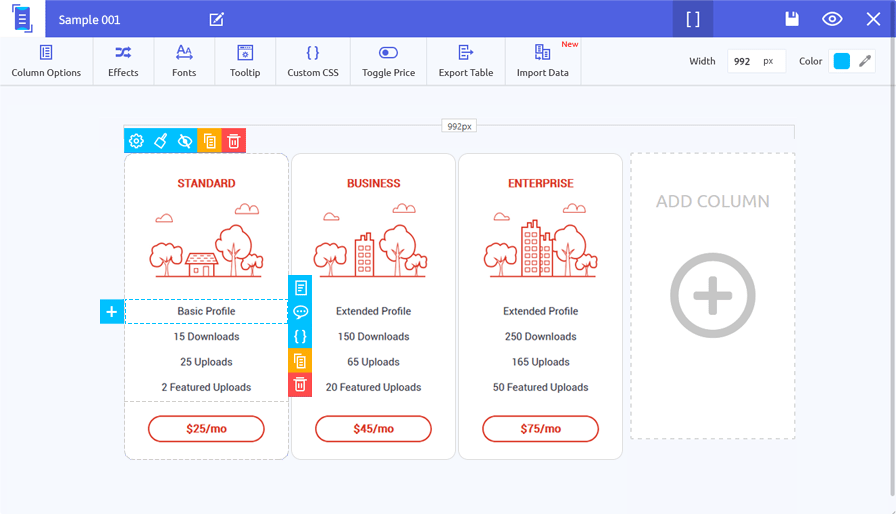 WordPress Pricing Table