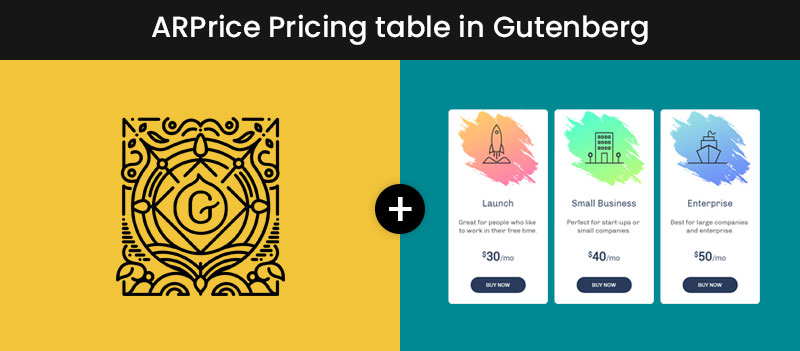 ARPrice Pricing Table in Gutenberg