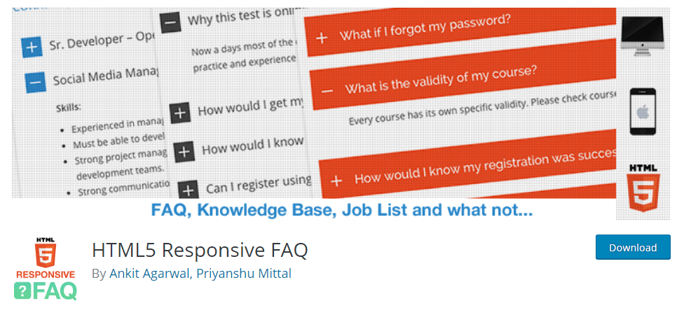 HTML5 Responsive FAQ plugin