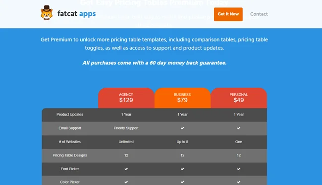 Easy Pricing Tables - Subscription Based Pricing