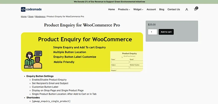 product enquiry for woocommerce