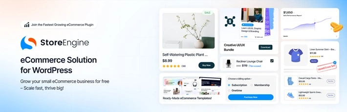 dashboard of storeEngine