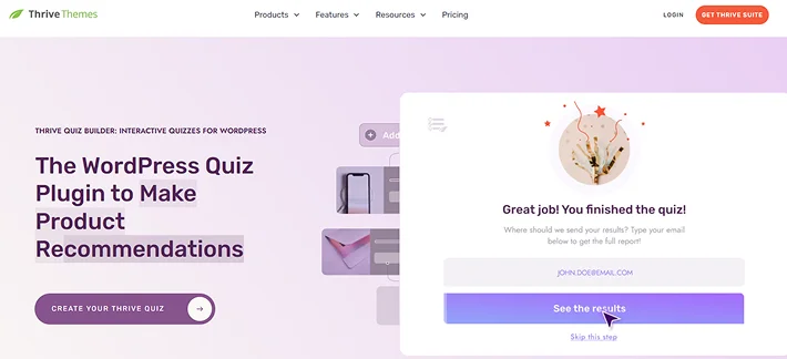 thrive quiz builder