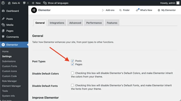 elementor pages